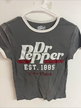 Dr Pepper Kids' Gray Short Sleeve Tee with White Trim